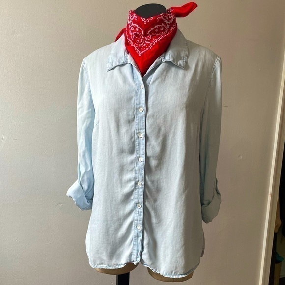 Coldwater Creek Tops - Coldwater Creek Sky Blue Button Up Lightweight Shirt